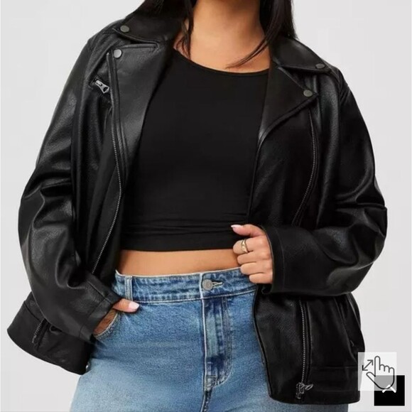 Torrid Faux Leather Relaxed Moto Jacket - Picture 1 of 8